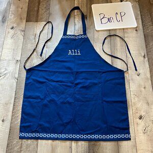 5/$20 Blue Embordered Alli Name Apron CP